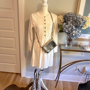 Nenona cream coloured a line winter white knit dress size small. NWT